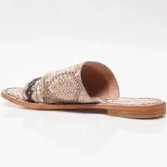 Free People Leather Saturday Slide Sandals in snakeskin. NWT. - Picture 4 of 9
